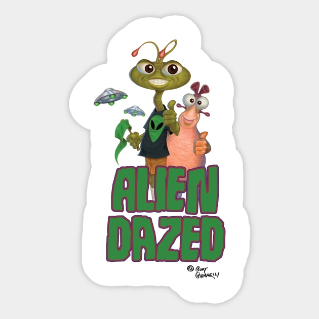 Alien Dazed Sticker by CurtsArt